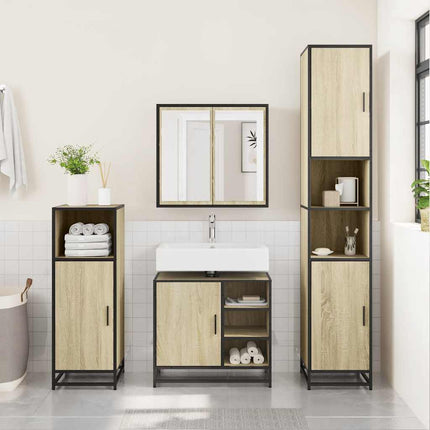 Badrumsskåp Sonoma Ek 65x33x60 cm Konstruerat trä