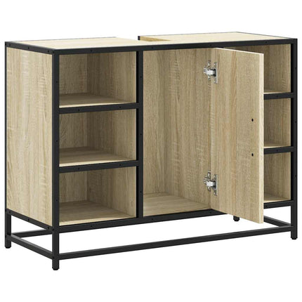 Badrumsskåp Sonoma Ek 80x33x60 cm Konstruerat trä