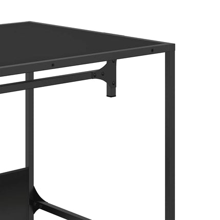 Garderob svart 90x50x180 cm konstruerat trä