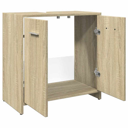 Tvättställsskåp sonoma-ek 60x33x60 cm konstruerat trä