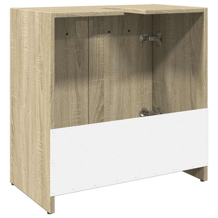 Tvättställsskåp sonoma-ek 60x33x60 cm konstruerat trä