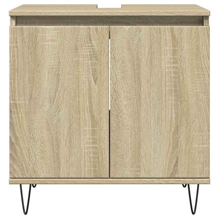 Badrumsskåp sonoma-ek 58x33x60 cm konstruerat trä