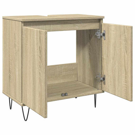 Badrumsskåp sonoma-ek 58x33x60 cm konstruerat trä