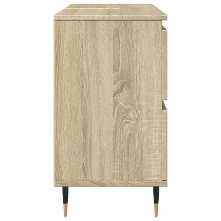 Badrumsskåp sonoma-ek 80x33x60 cm konstruerat trä
