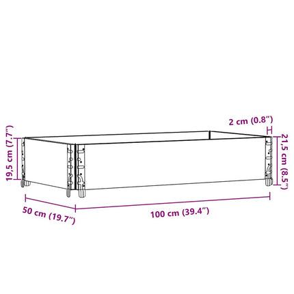 Odlingslåda svart 100x50 cm massiv furu