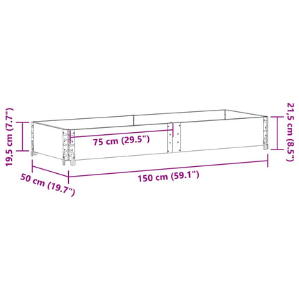 Odlingslåda 150x50 cm massivt furuträ