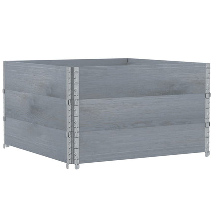 Odlingslåda grå 100x100 cm massivt furuträ