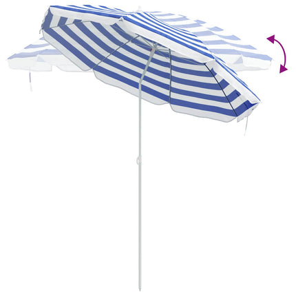 Trädgårdsparasol 206 x 206 x 212 cm 170T polyester Blå och Vit