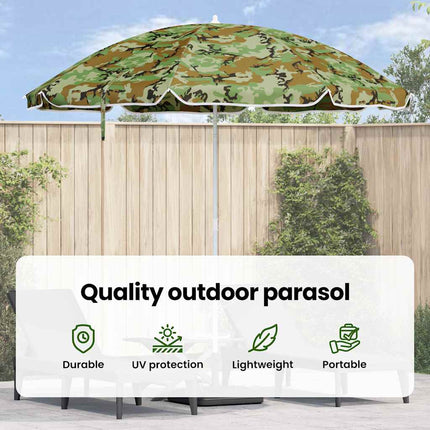 Trädgårdsparasol 240 cm 170T polyester Kamouflage