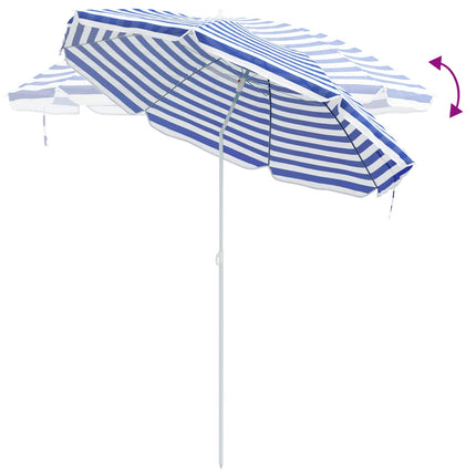 Trädgårdsparasol 263 x 263 x 272 cm 170T polyester Blå och Vit