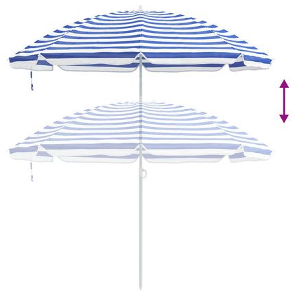 Trädgårdsparasol 263 x 263 x 272 cm 170T polyester Blå och Vit