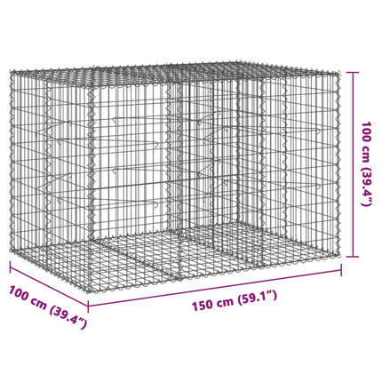 Gabionkorg med skydd 150x100x100 cm galvaniserat järn