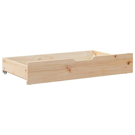 Sänglådor med hjul 2 st 95x55x17 cm massiv furu