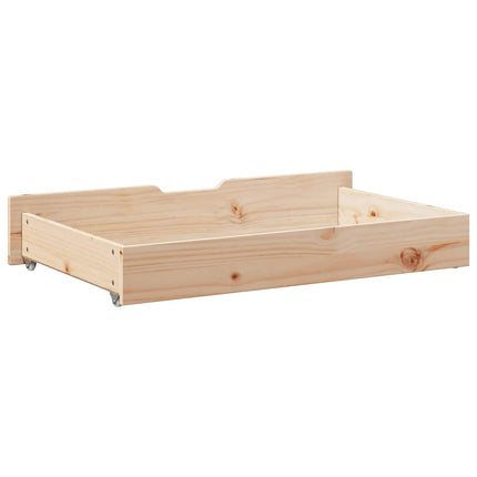 Sänglådor med hjul 2 st 95x55x17 cm massiv furu