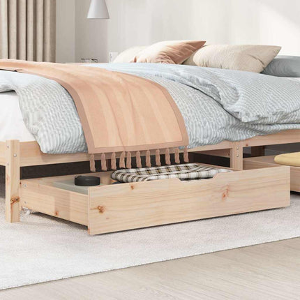 Sänglådor med hjul 2 st 90x55x17 cm massiv furu