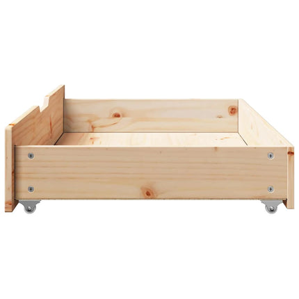 Sänglådor med hjul 2 st 90x55x17 cm massiv furu