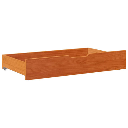 Sänglådor 2 st vaxbrun 90x55x17 cm massiv furu