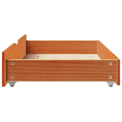 Sänglådor 2 st vaxbrun 90x55x17 cm massiv furu
