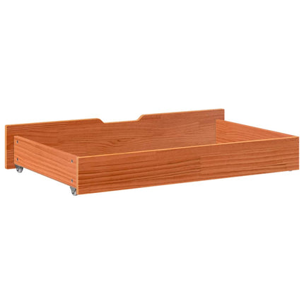 Sänglådor 2 st vaxbrun 90x55x17 cm massiv furu