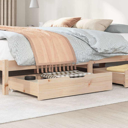 Sänglådor med hjul 2 st 85x55x17 cm massiv furu