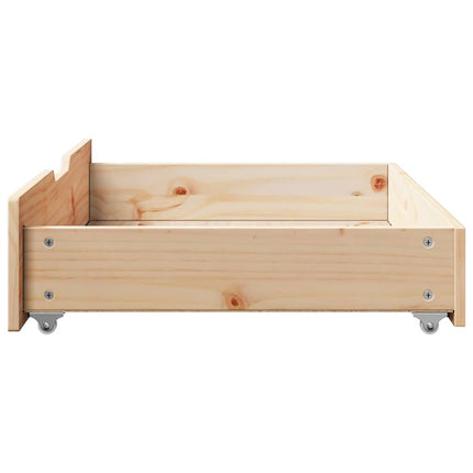 Sänglådor med hjul 2 st 85x55x17 cm massiv furu