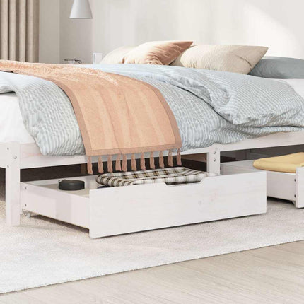 Sänglådor 2 st vit 85x55x17 cm massiv furu