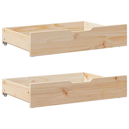 Sänglådor med hjul 2 st 80x55x17 cm massiv furu