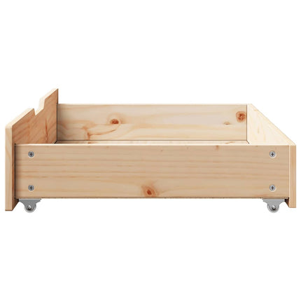 Sänglådor med hjul 2 st 80x55x17 cm massiv furu