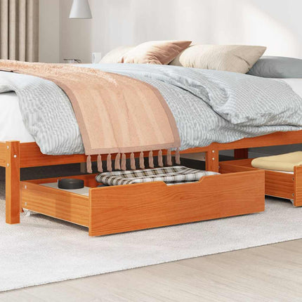 Sänglådor 2 st vaxbrun 80x55x17 cm massiv furu