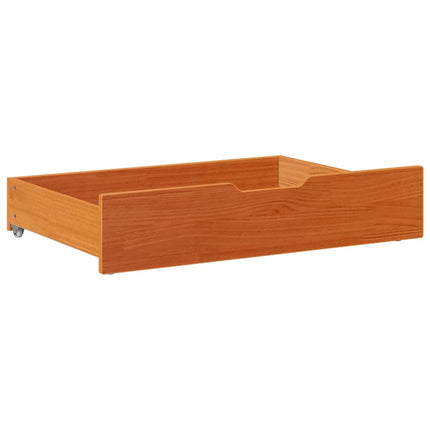 Sänglådor 2 st vaxbrun 80x55x17 cm massiv furu
