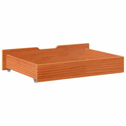 Sänglådor 2 st vaxbrun 80x55x17 cm massiv furu