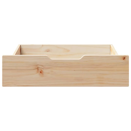 Sänglådor med hjul 2 st 75x55x17 cm massiv furu