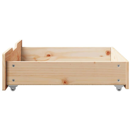 Sänglådor med hjul 2 st 75x55x17 cm massiv furu