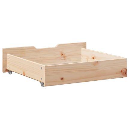 Sänglådor med hjul 2 st 75x55x17 cm massiv furu