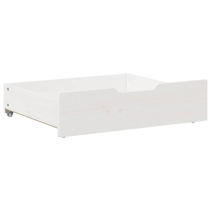 Sänglådor 2 st vit 75x55x17 cm massiv furu