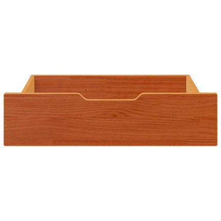 Sänglådor 2 st vaxbrun 75x55x17 cm massiv furu