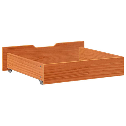 Sänglådor 2 st vaxbrun 75x55x17 cm massiv furu