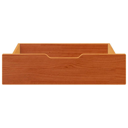 Sänglådor 2 st vaxbrun 65x55x17 cm massiv furu