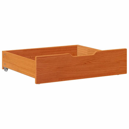Sänglådor 2 st vaxbrun 65x55x17 cm massiv furu