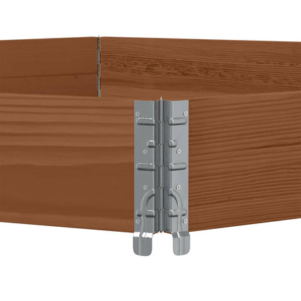 Pallkrage sexhörning brun 160x160 cm massiv furu