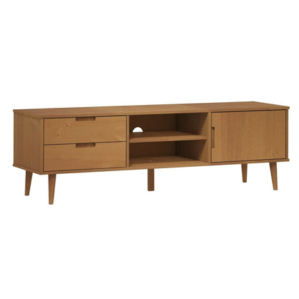 Tv-bänk MOLDE brun 158x40x49 cm massiv furu