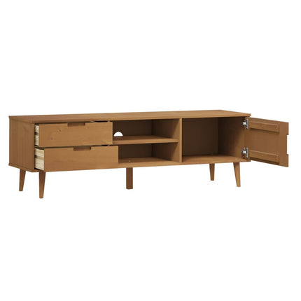 Tv-bänk MOLDE brun 158x40x49 cm massiv furu