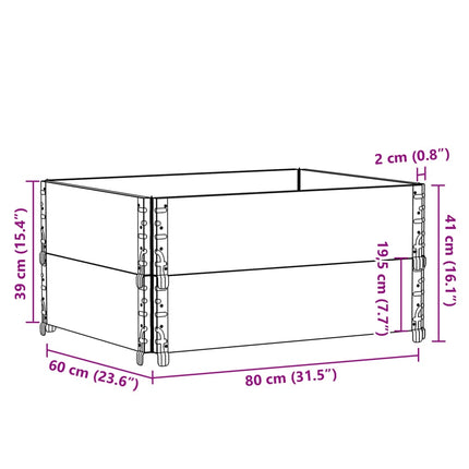 Odlingslåda 80x60 cm massivt furuträ