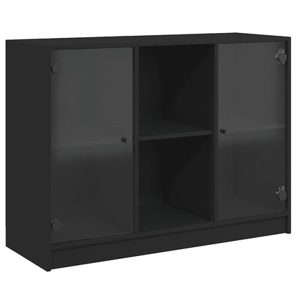 Skänk svart 102x37x75,5 cm konstruerat trä