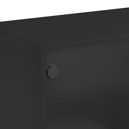 Skänk svart 102x37x75,5 cm konstruerat trä