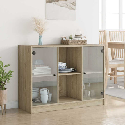 Skänk sonoma-ek 102x37x75,5 cm konstruerat trä