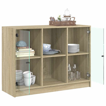 Skänk sonoma-ek 102x37x75,5 cm konstruerat trä