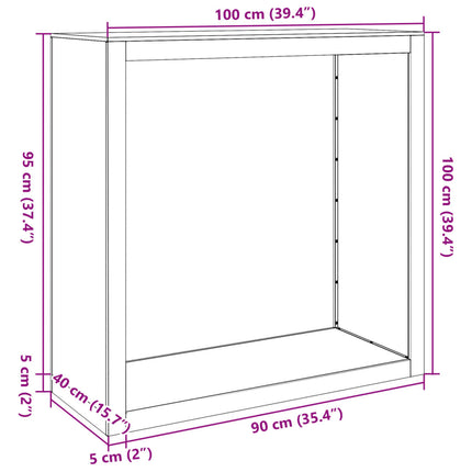 Vedställ vit 100x40x100 cm stål