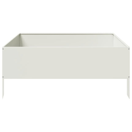 Rabattkant upphöjd vit 100x100x41 cm stål