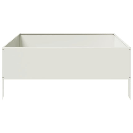 Rabattkant upphöjd vit 100x100x41 cm stål